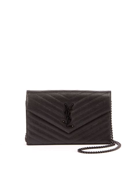 ysl monogramme chain wallet black|YSL monogram wallet price.